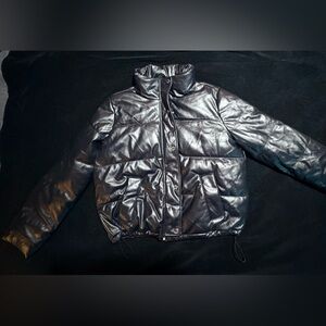 Hollister Shiny Black Puffer Jacket